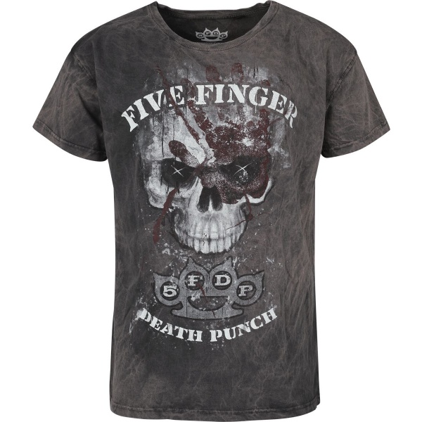 Five Finger Death Punch Skull Tričko šedá - RockTime.cz