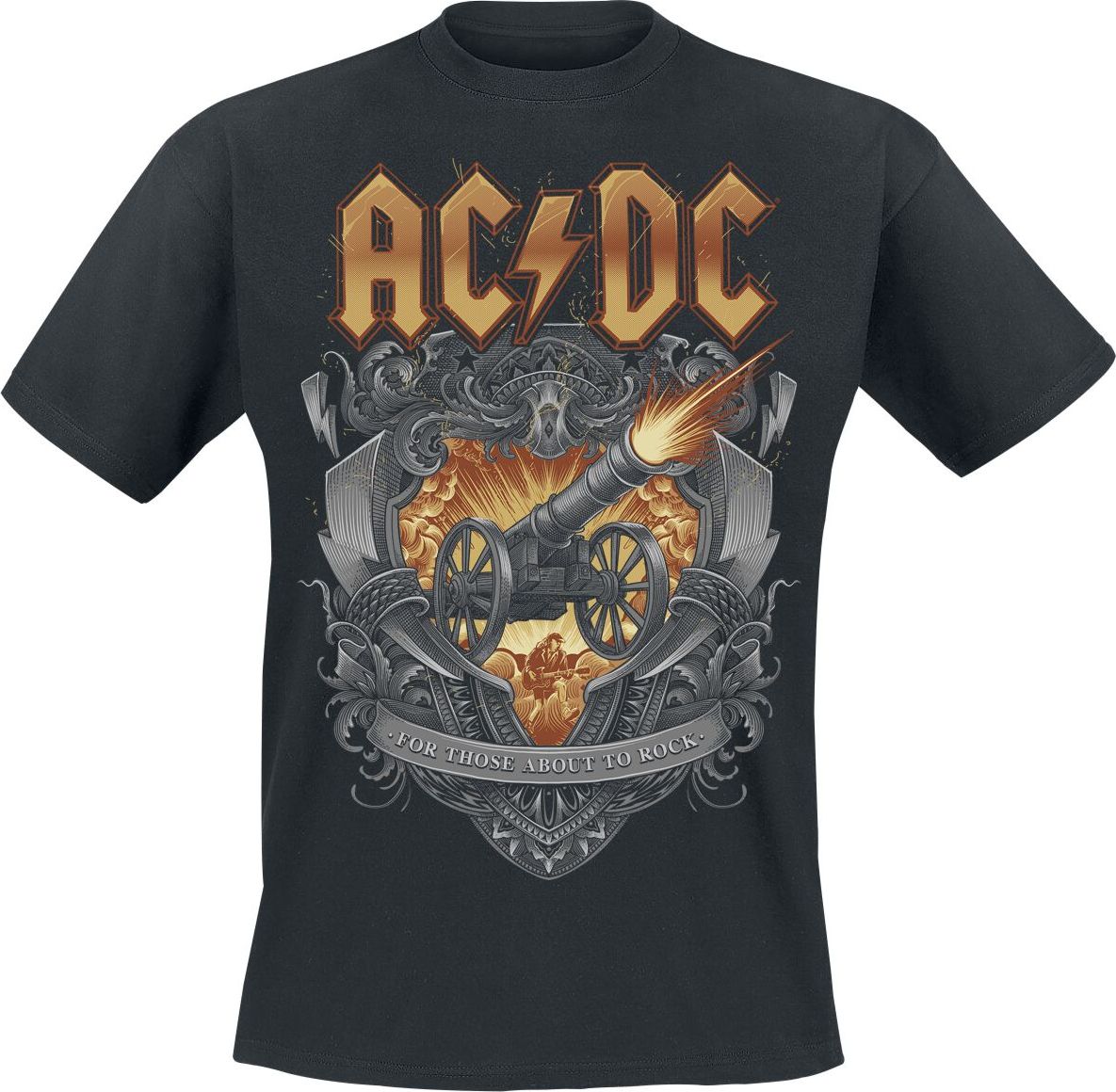 AC/DC About To Rock Ornaments Tričko černá - RockTime.cz