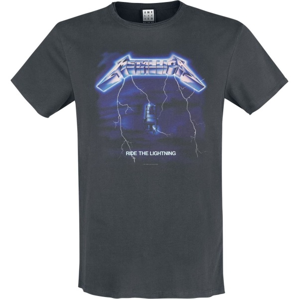 Metallica Amplified Collection - Ride The Lightning Tričko charcoal - RockTime.cz