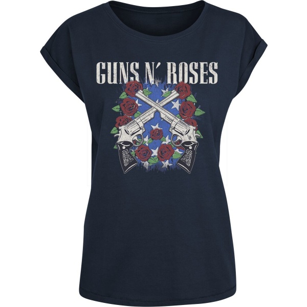 Guns N' Roses Pistol Wreath Dámské tričko námořnická modrá - RockTime.cz