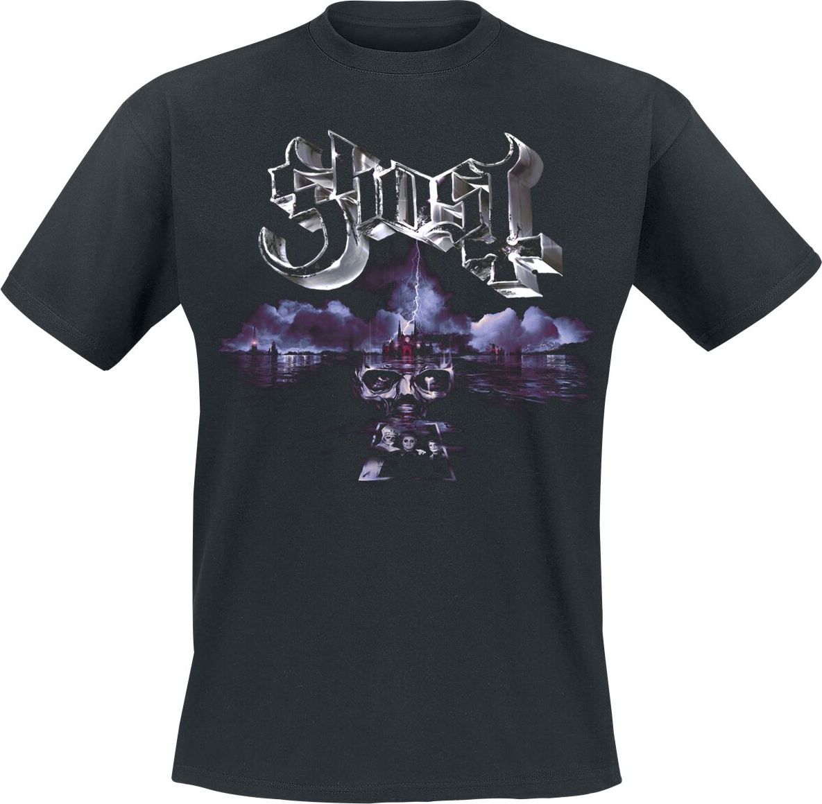 Ghost Portrait Wide Logo Tričko černá - RockTime.cz