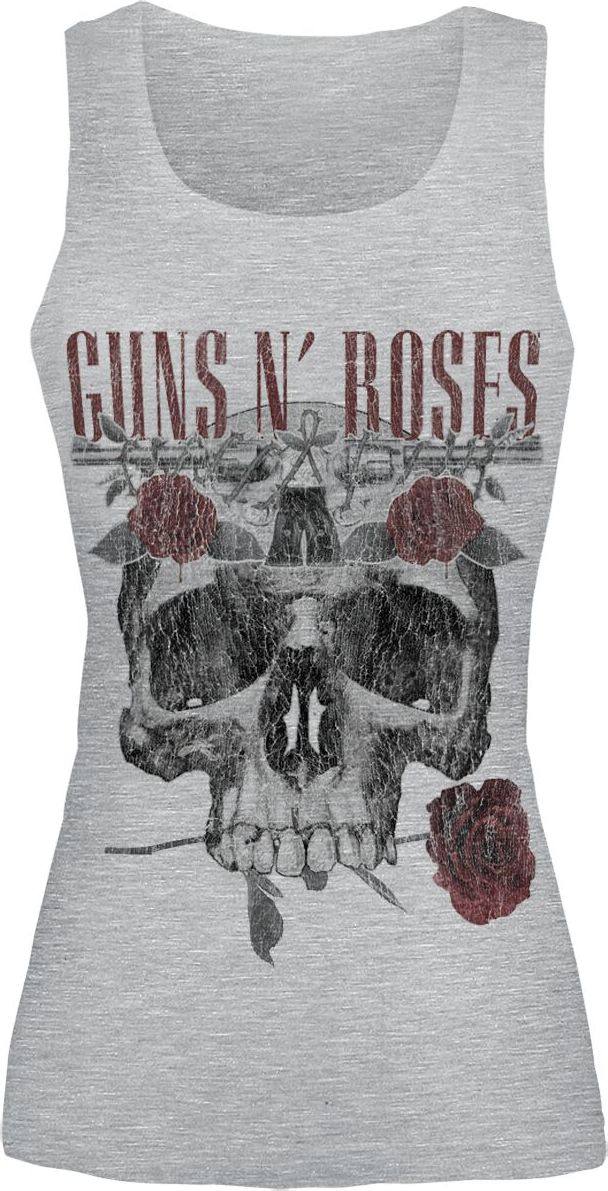 Guns N' Roses Flower Skull Dámský top prošedivelá - RockTime.cz