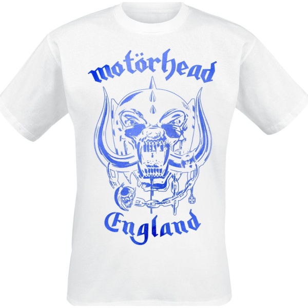 Motörhead England Blue Texture Tričko bílá - RockTime.cz