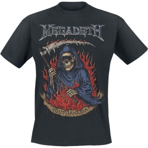 Megadeth Youthanasia Flames Tričko černá - RockTime.cz