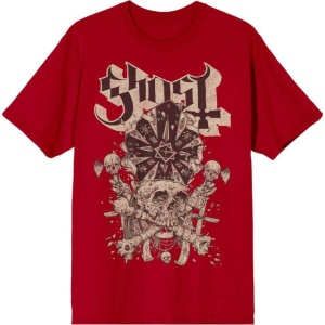 Ghost Skull n Blones Papa Tričko červená - RockTime.cz