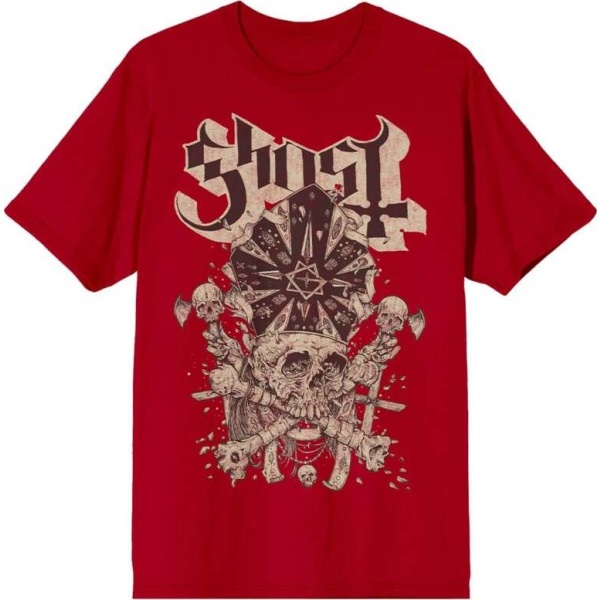 Ghost Skull n Blones Papa Tričko červená - RockTime.cz