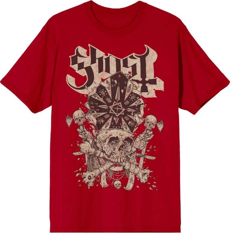 Ghost Skull n Blones Papa Tričko červená - RockTime.cz