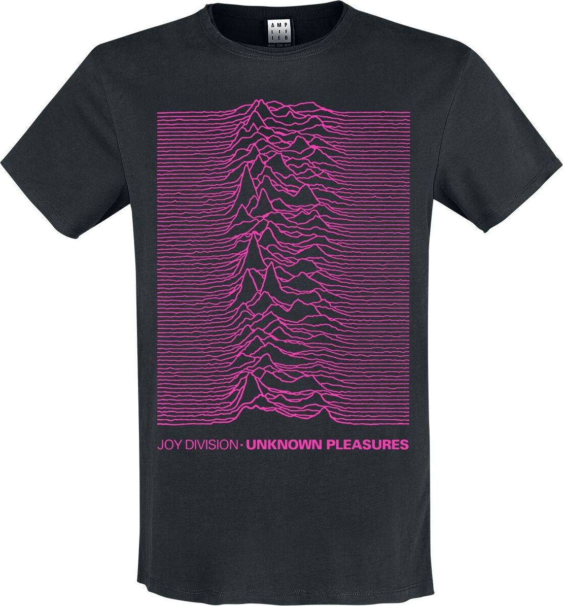 Joy Division Amplified Collection - Unknown Pleasures Neon Pink Tričko charcoal - RockTime.cz