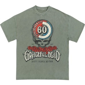Grateful Dead Stealie Roses 60th Tričko zelená - RockTime.cz