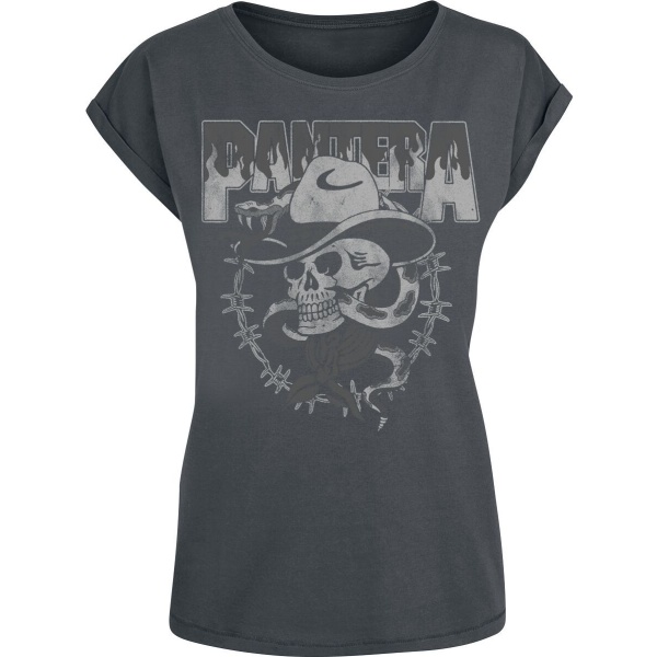 Pantera Cowboy Skull Dámské tričko charcoal - RockTime.cz
