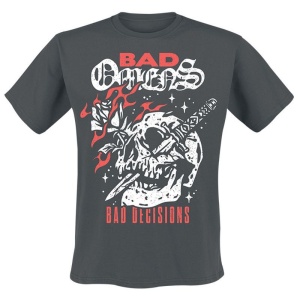 Bad Omens Bad Decisions Skull Tričko tmavě šedá - RockTime.cz