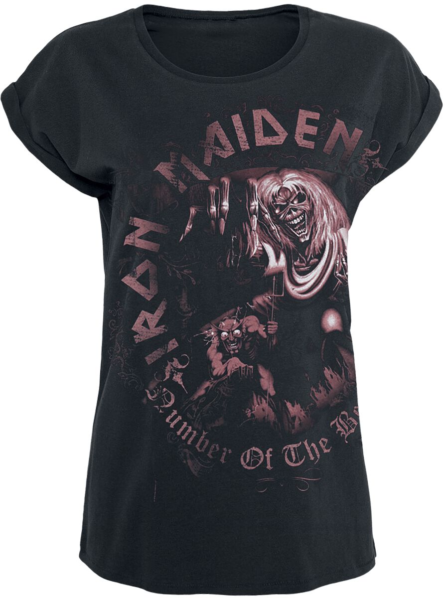Iron Maiden Number Of The Beast Dámské tričko černá/použitý vzhled - RockTime.cz