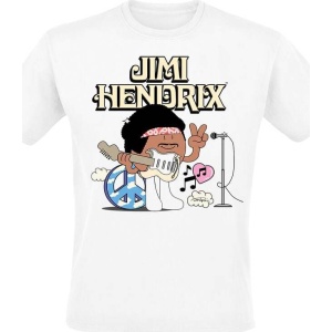 Jimi Hendrix Peace Cartoon Tričko bílá - RockTime.cz