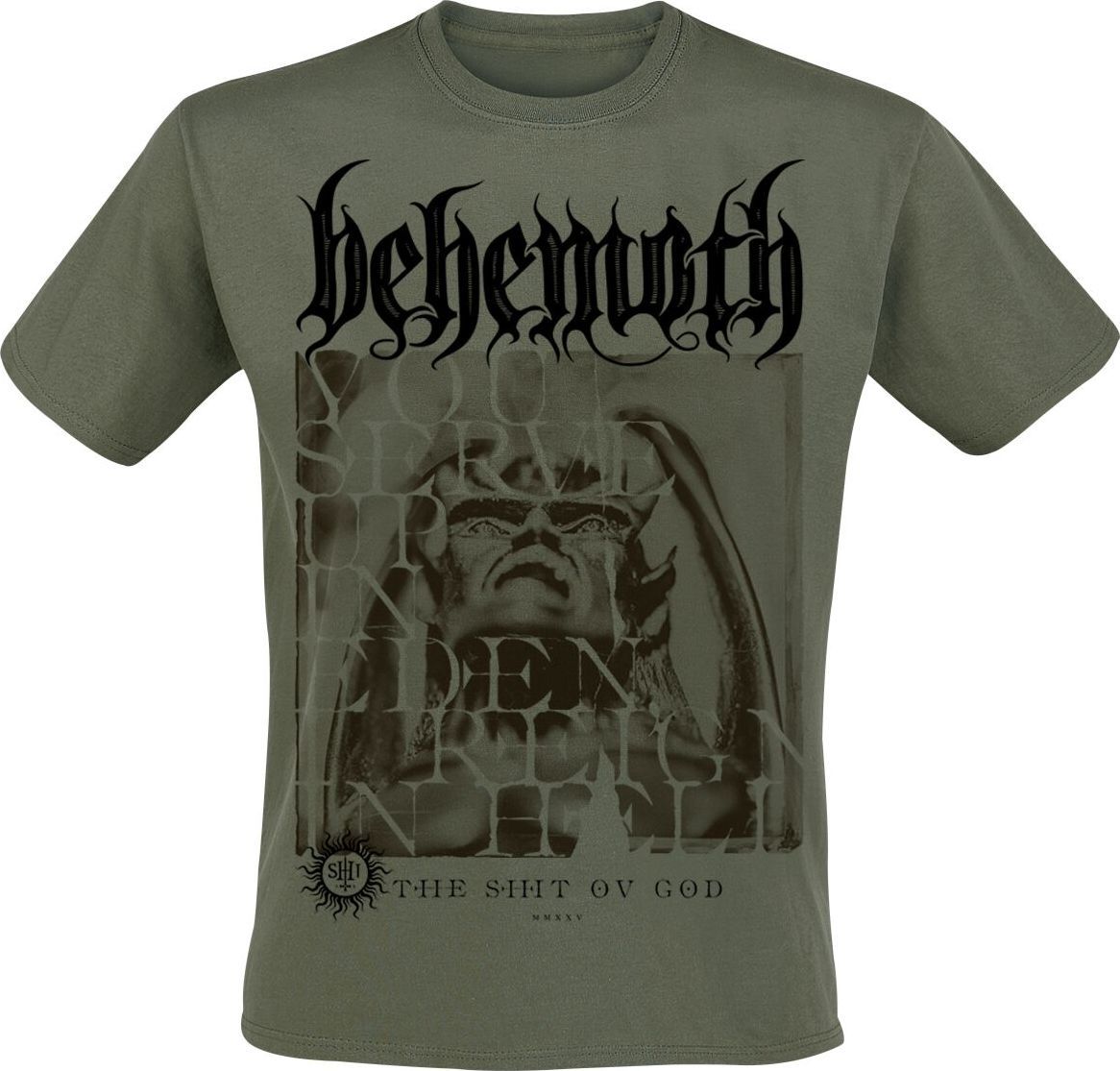 Behemoth The Shit ov God - Reign In Hell Tričko olivová - RockTime.cz