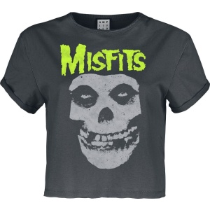 Misfits Amplified Collection - Neon Skull Dámské tričko charcoal - RockTime.cz