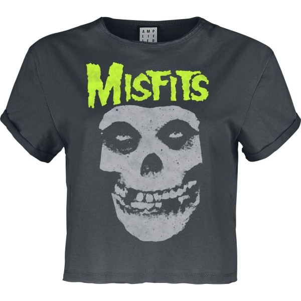 Misfits Amplified Collection - Neon Skull Dámské tričko charcoal - RockTime.cz