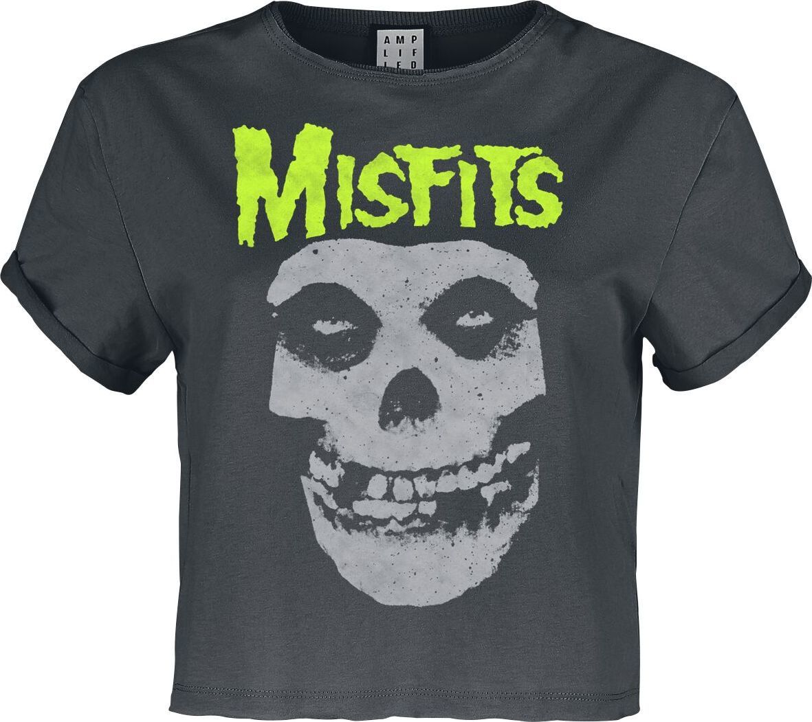 Misfits Amplified Collection - Neon Skull Dámské tričko charcoal - RockTime.cz
