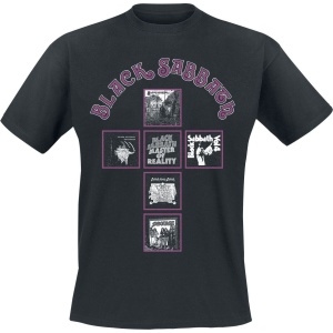 Black Sabbath Album Covers Cross Tričko černá - RockTime.cz