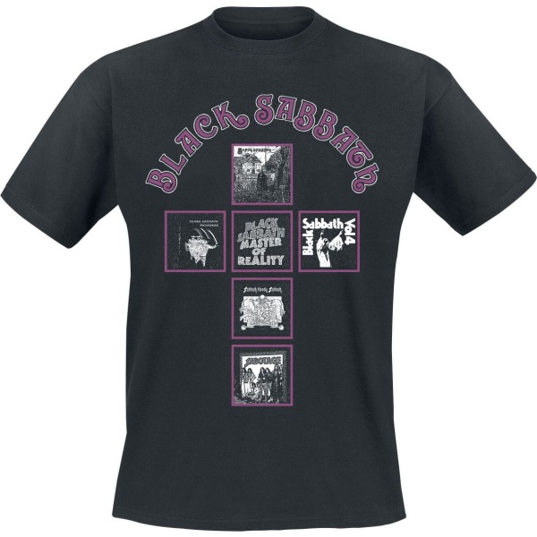 Black Sabbath Album Covers Cross Tričko černá - RockTime.cz