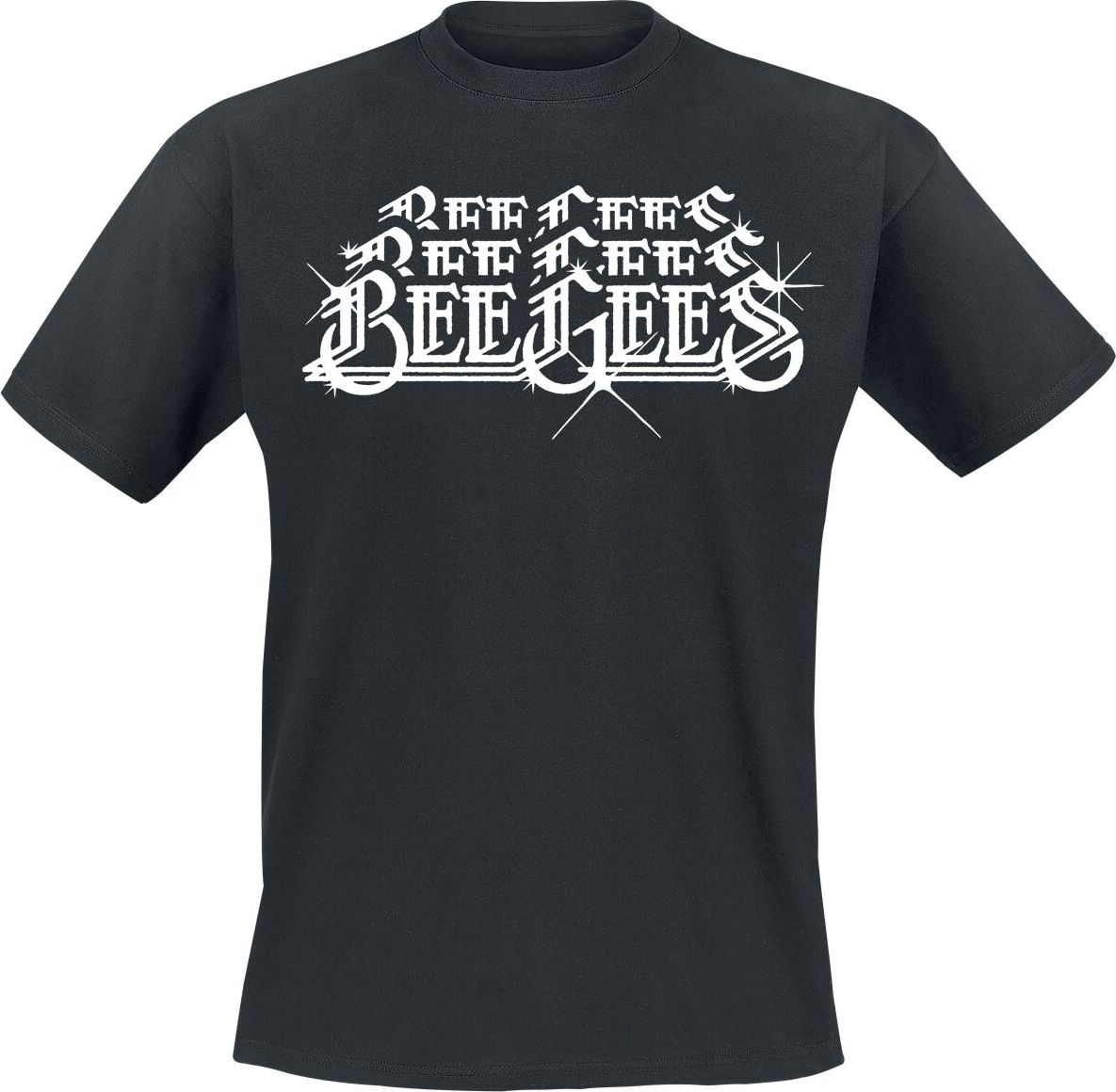 Bee Gees Stacked Logo Tričko černá - RockTime.cz