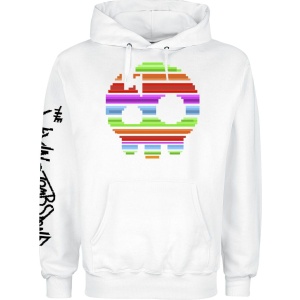 The Living Tombstone 8 Bit Rainbow Skull Mikina s kapucí bílá - RockTime.cz