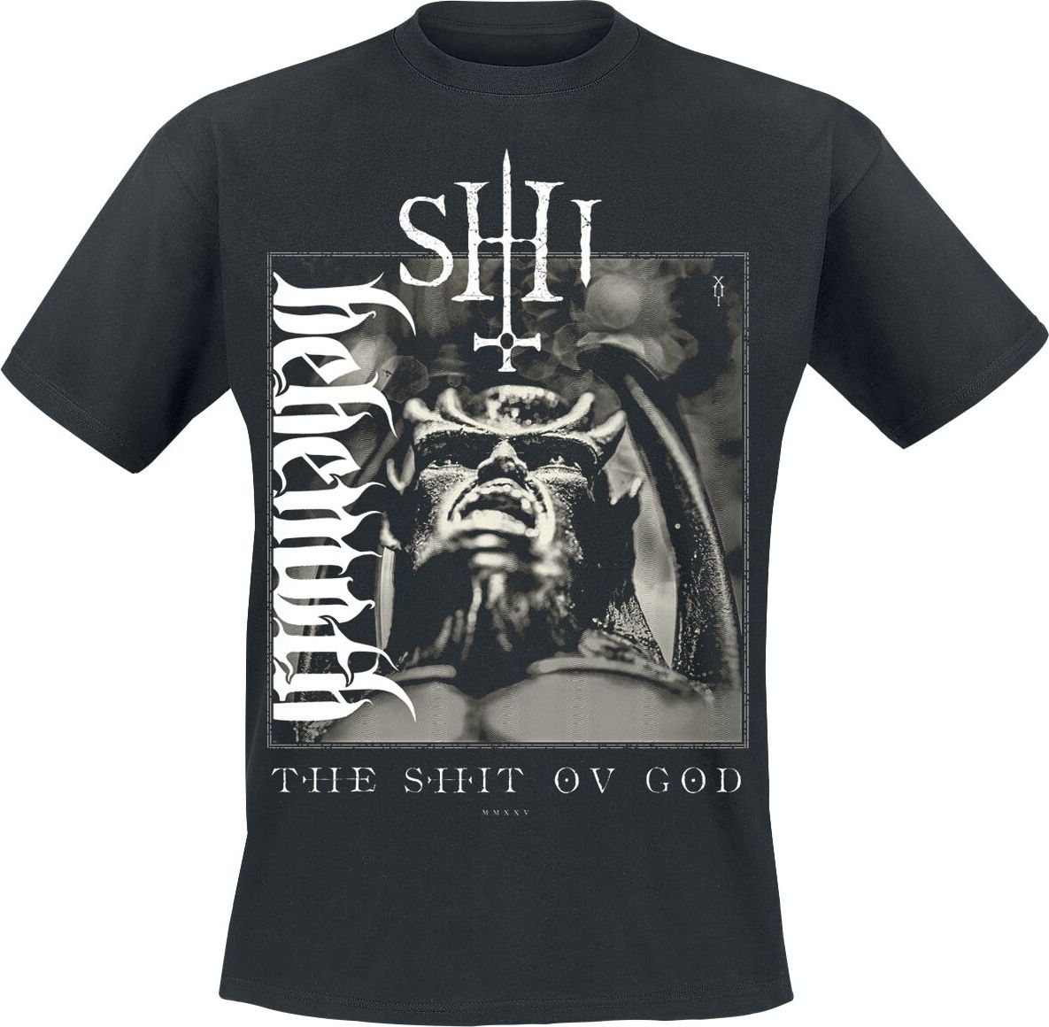 Behemoth The Shit Of God - Vertical Logo Cover Tričko černá - RockTime.cz