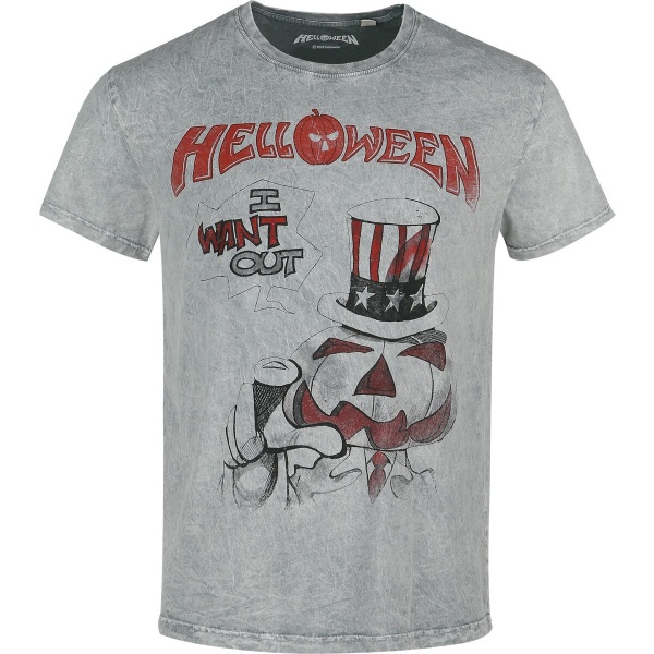 Helloween I Want Out Tričko šedá - RockTime.cz
