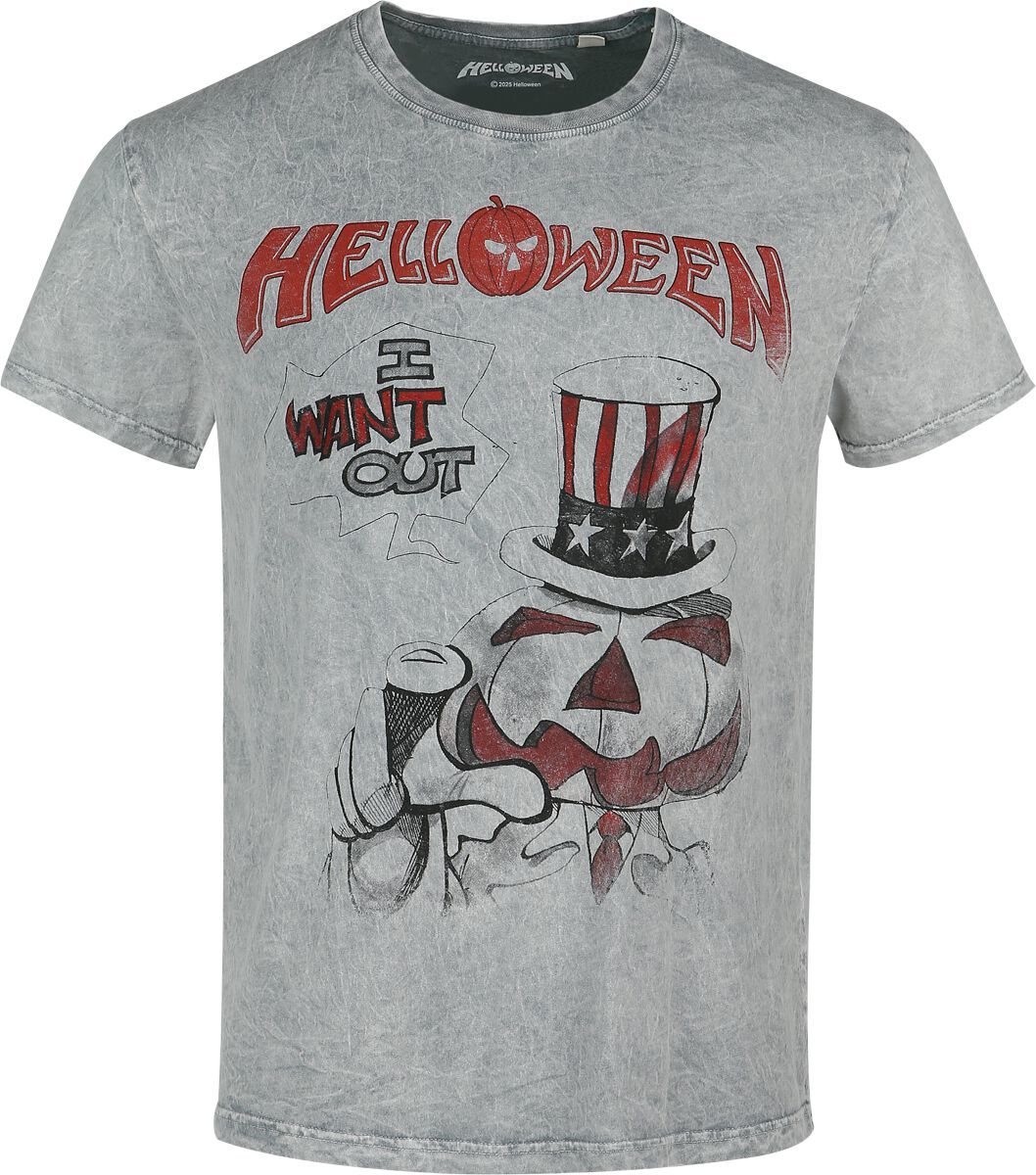 Helloween I Want Out Tričko šedá - RockTime.cz