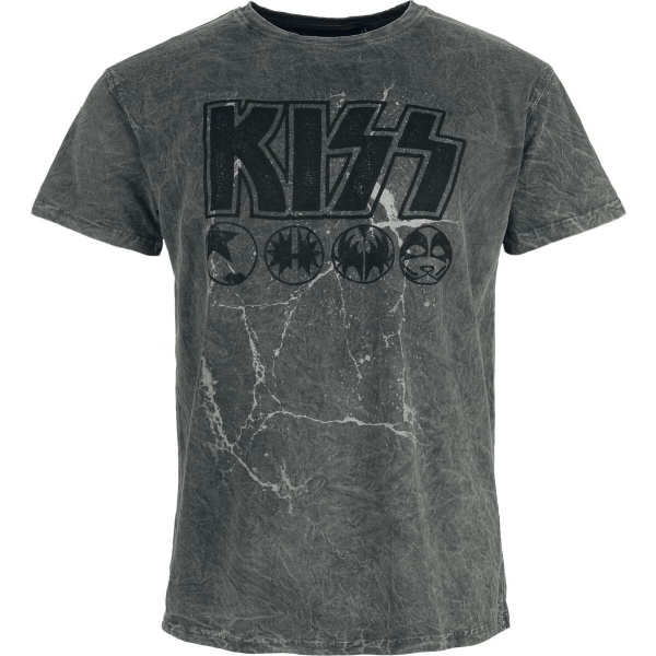 Kiss Band Icons Tričko šedá - RockTime.cz