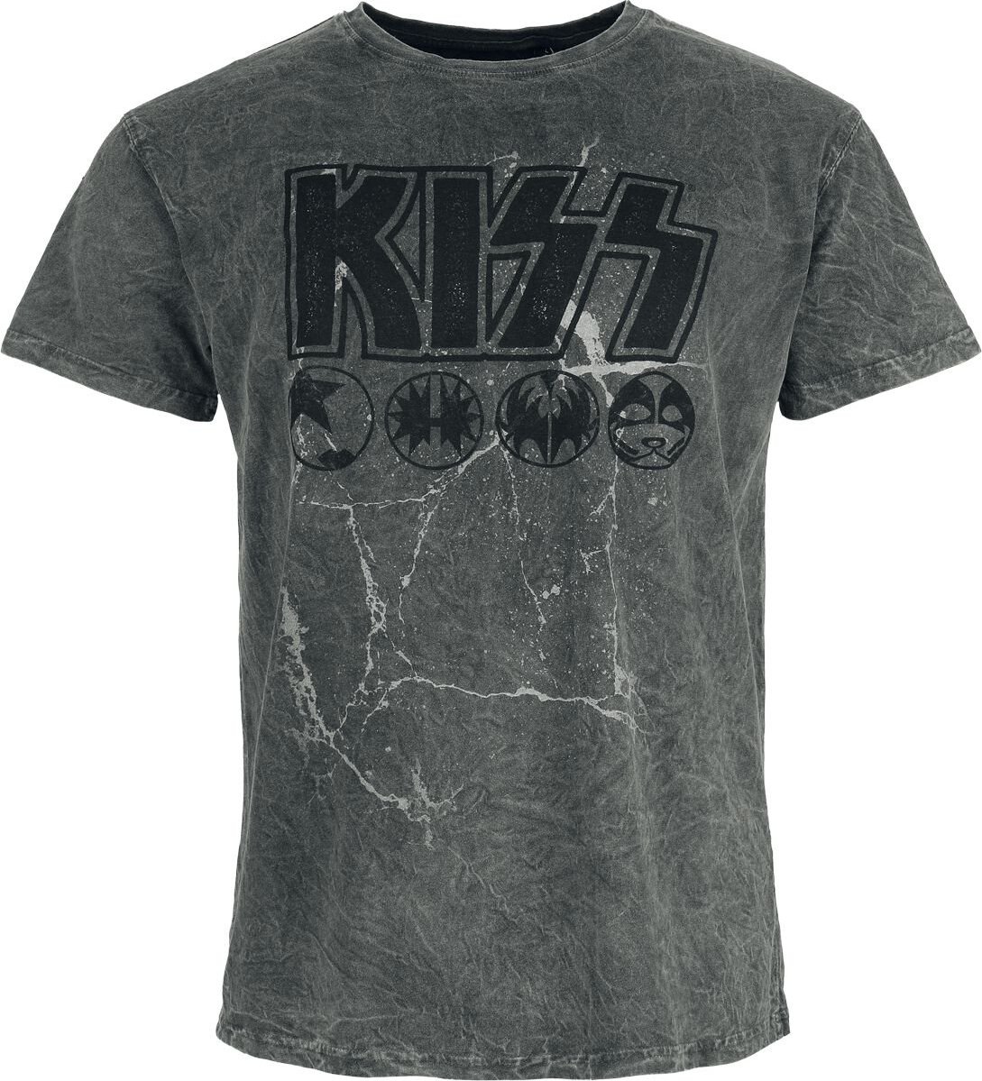 Kiss Band Icons Tričko šedá - RockTime.cz