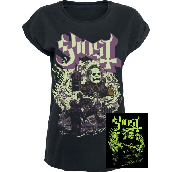 Ghost FOG YK - GITD Dámské tričko černá - RockTime.cz