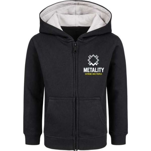 Metality Logo detská mikina s kapucí na zip černá - RockTime.cz
