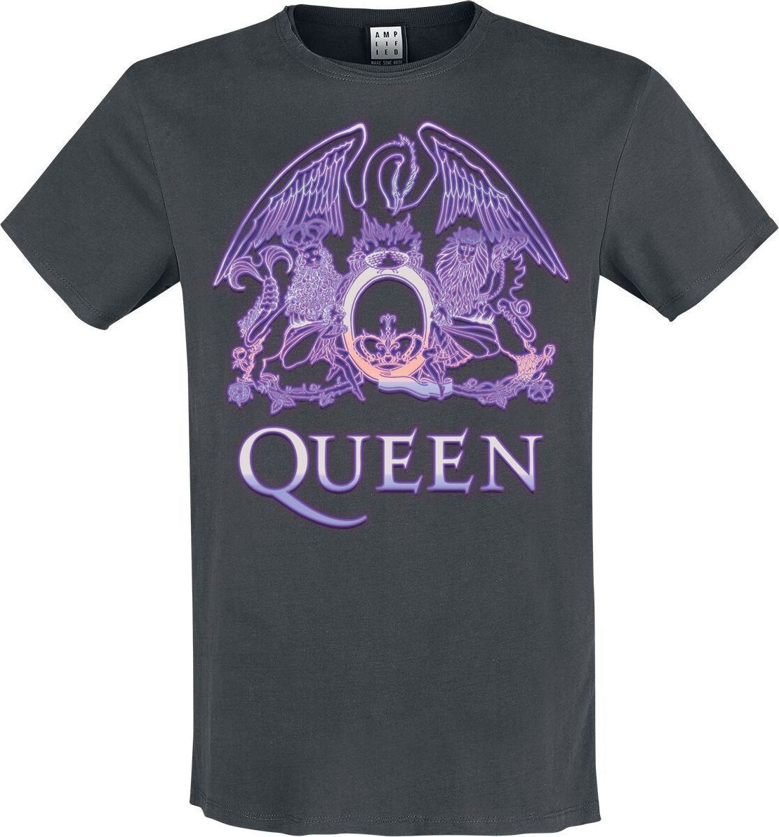 Queen Amplified Collection - Neon Sign Tričko charcoal - RockTime.cz
