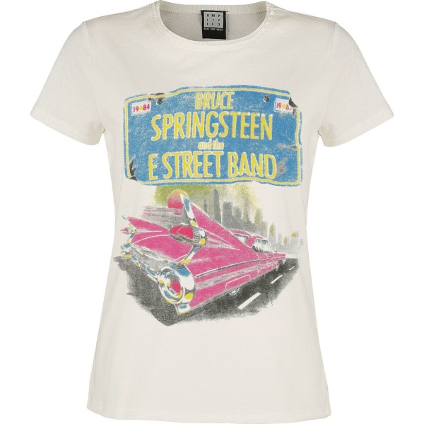 Bruce Springsteen Pink Cadi Dámské tričko šedobílá - RockTime.cz