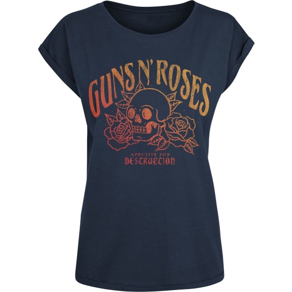 Guns N' Roses Appetite For Destruction Skull Dámské tričko námořnická modrá - RockTime.cz