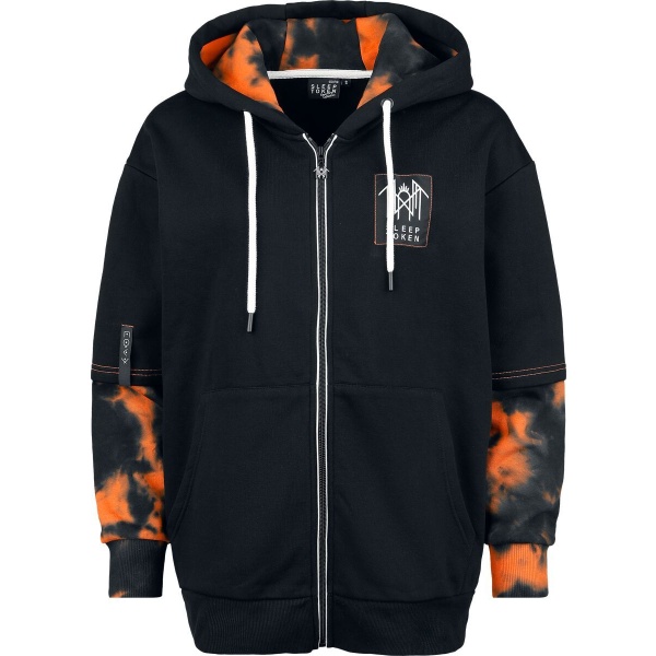 Sleep Token EMP Signature Collection Dámská mikina s kapucí na zip cerná/oranžová - RockTime.cz