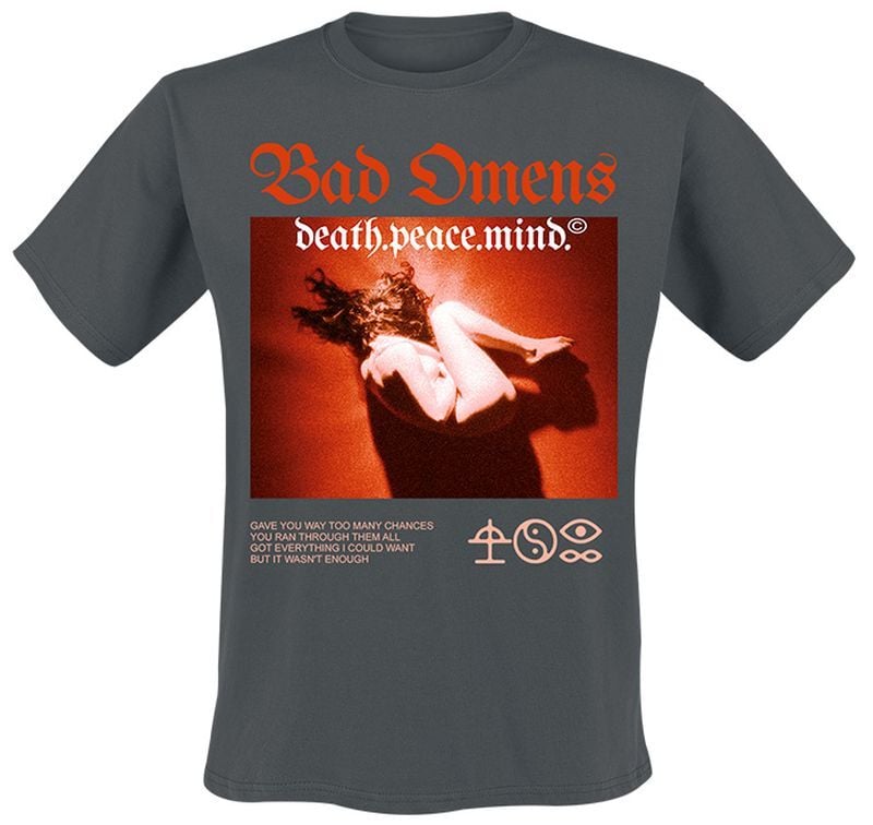 Bad Omens Death Peace Mind Box Girl Tričko tmavě šedá - RockTime.cz