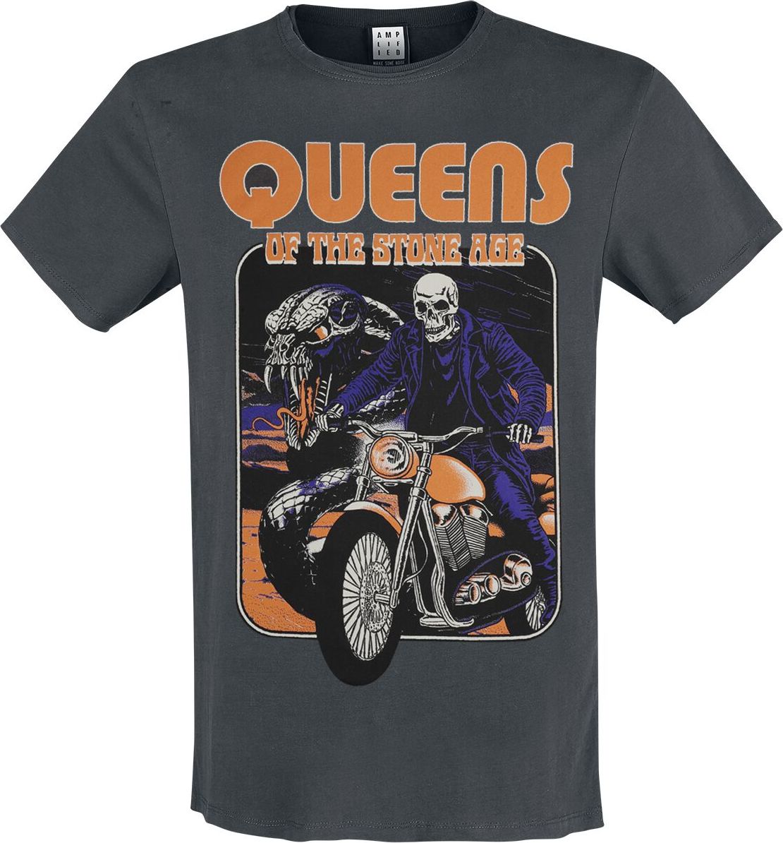 Queens Of The Stone Age Amplified Collection - Rider Tričko charcoal - RockTime.cz
