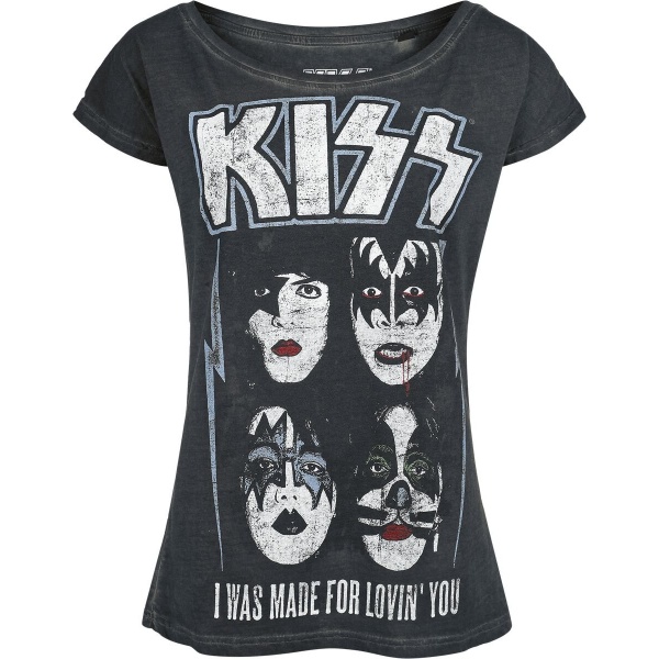 Kiss I Was Made For Lovin' You Dámské tričko tmavě šedá - RockTime.cz