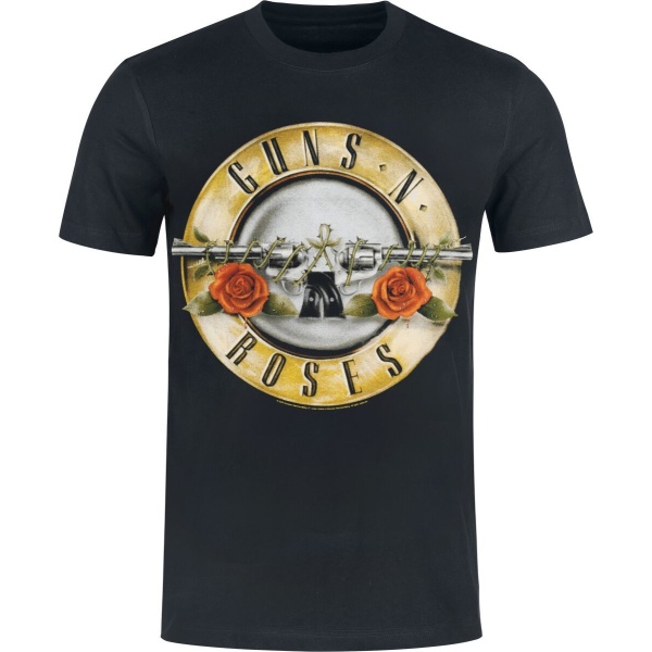 Guns N' Roses Distressed Bullet Heavyweight Tričko černá - RockTime.cz