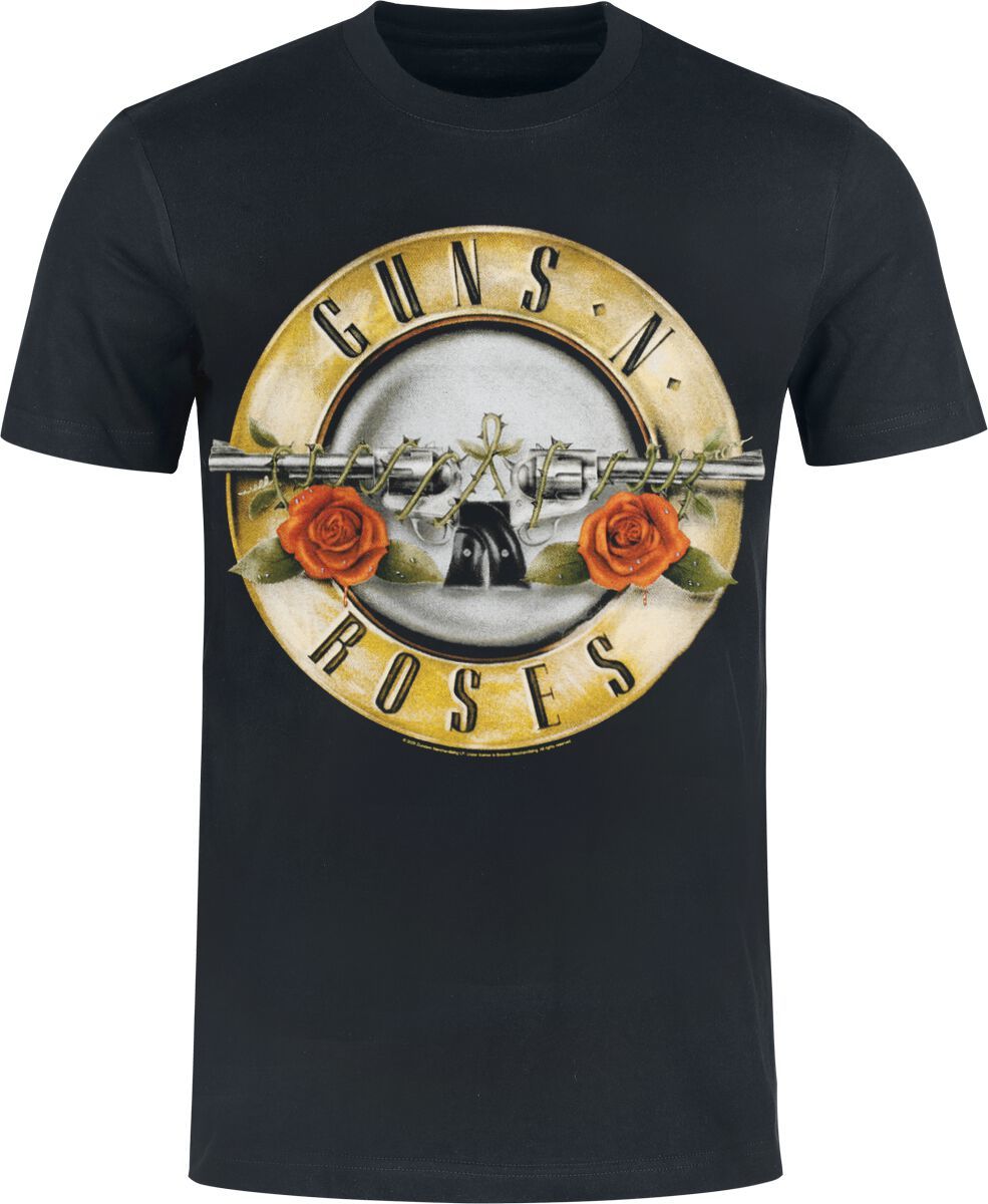 Guns N' Roses Distressed Bullet Heavyweight Tričko černá - RockTime.cz