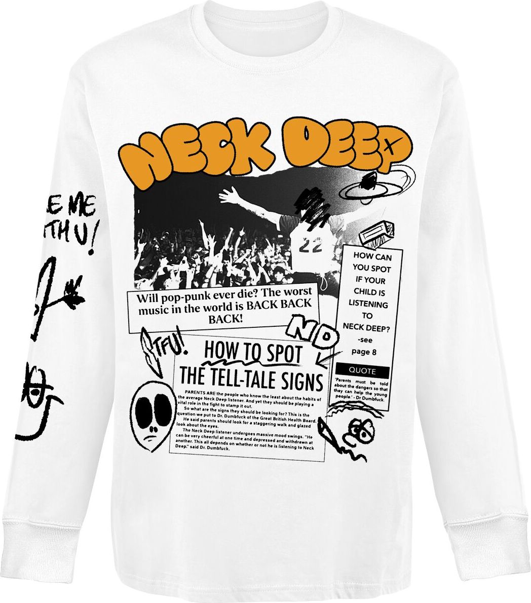 Neck Deep Pop Punk Is Back Tričko s dlouhým rukávem bílá - RockTime.cz