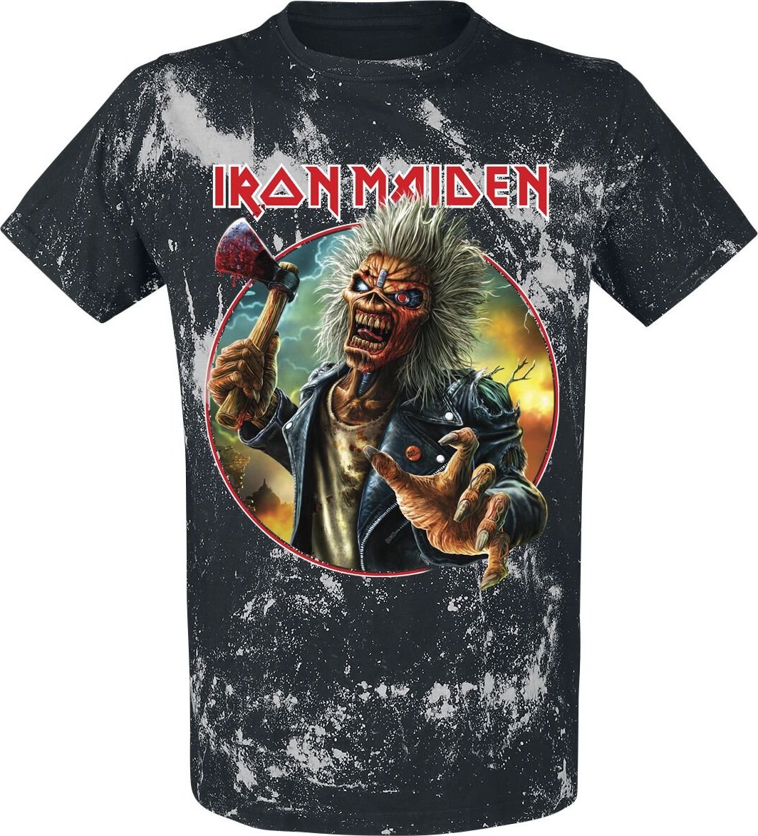 Iron Maiden Axe Eddie Blacksplattered Tričko cerná/šedá - RockTime.cz