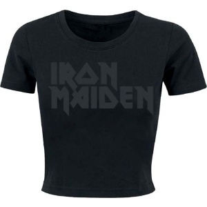 Iron Maiden Black On Black Logo Dámské tričko černá - RockTime.cz
