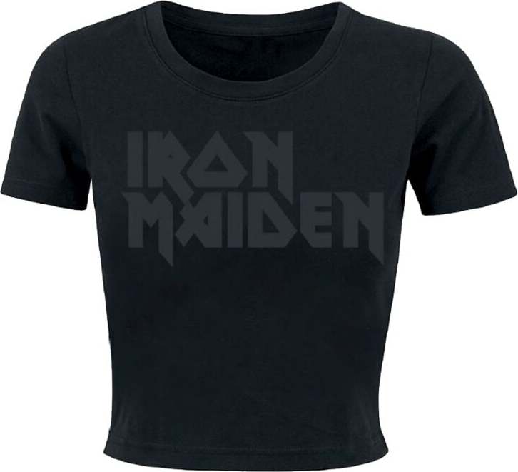 Iron Maiden Black On Black Logo Dámské tričko černá - RockTime.cz