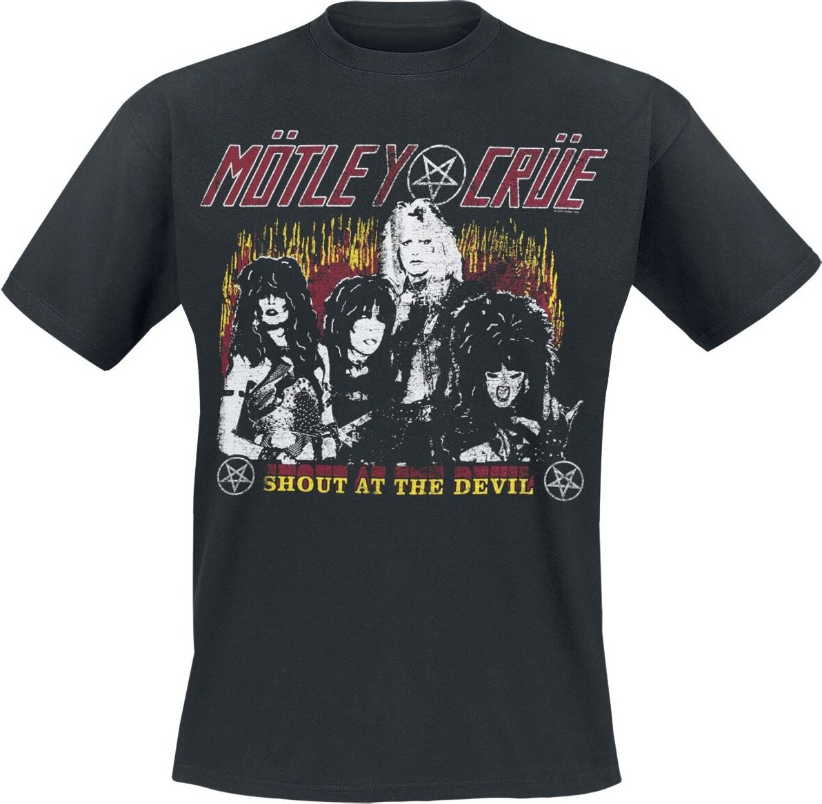 Mötley Crüe SATD Vintage Flame Tričko černá - RockTime.cz