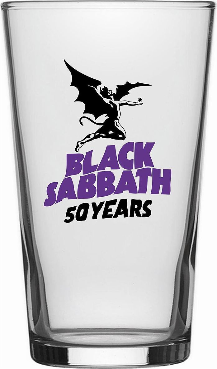 Black Sabbath 50 Years pivní sklenice transparentní - RockTime.cz