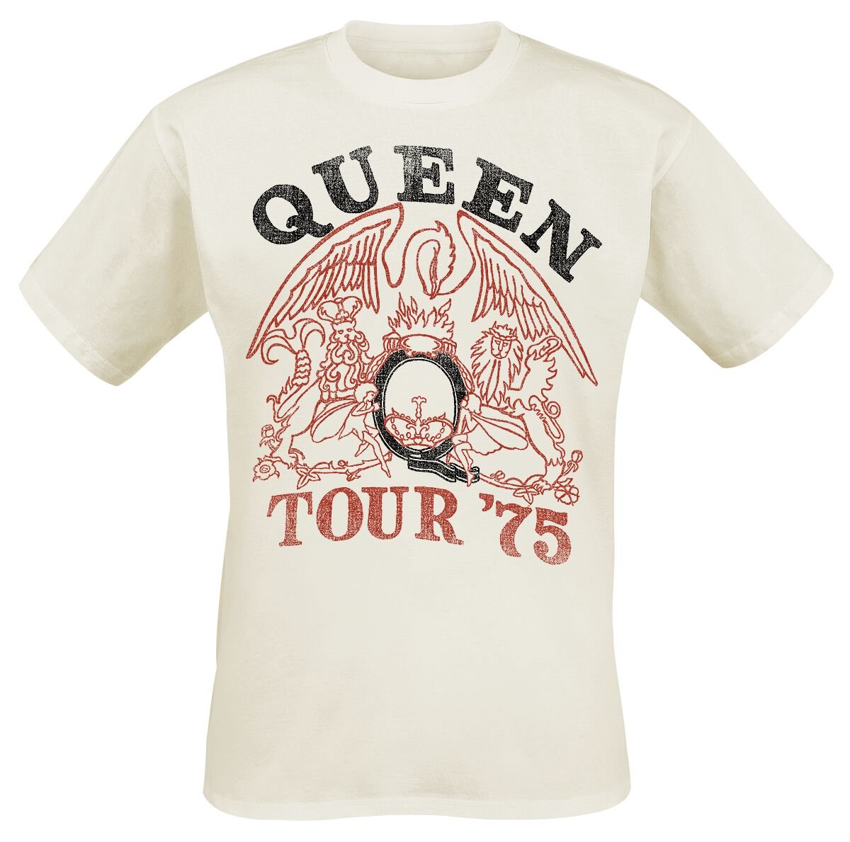 Queen Tour 75 Crest Tričko přírodní - RockTime.cz