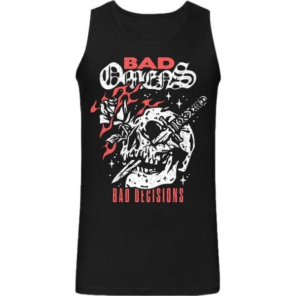 Bad Omens Bad Decision Skull With Knife Tank top černá - RockTime.cz
