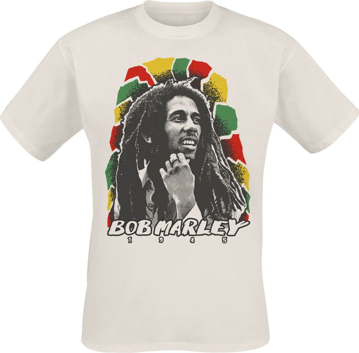 Bob Marley Mosaic 1945 Tričko přírodní - RockTime.cz